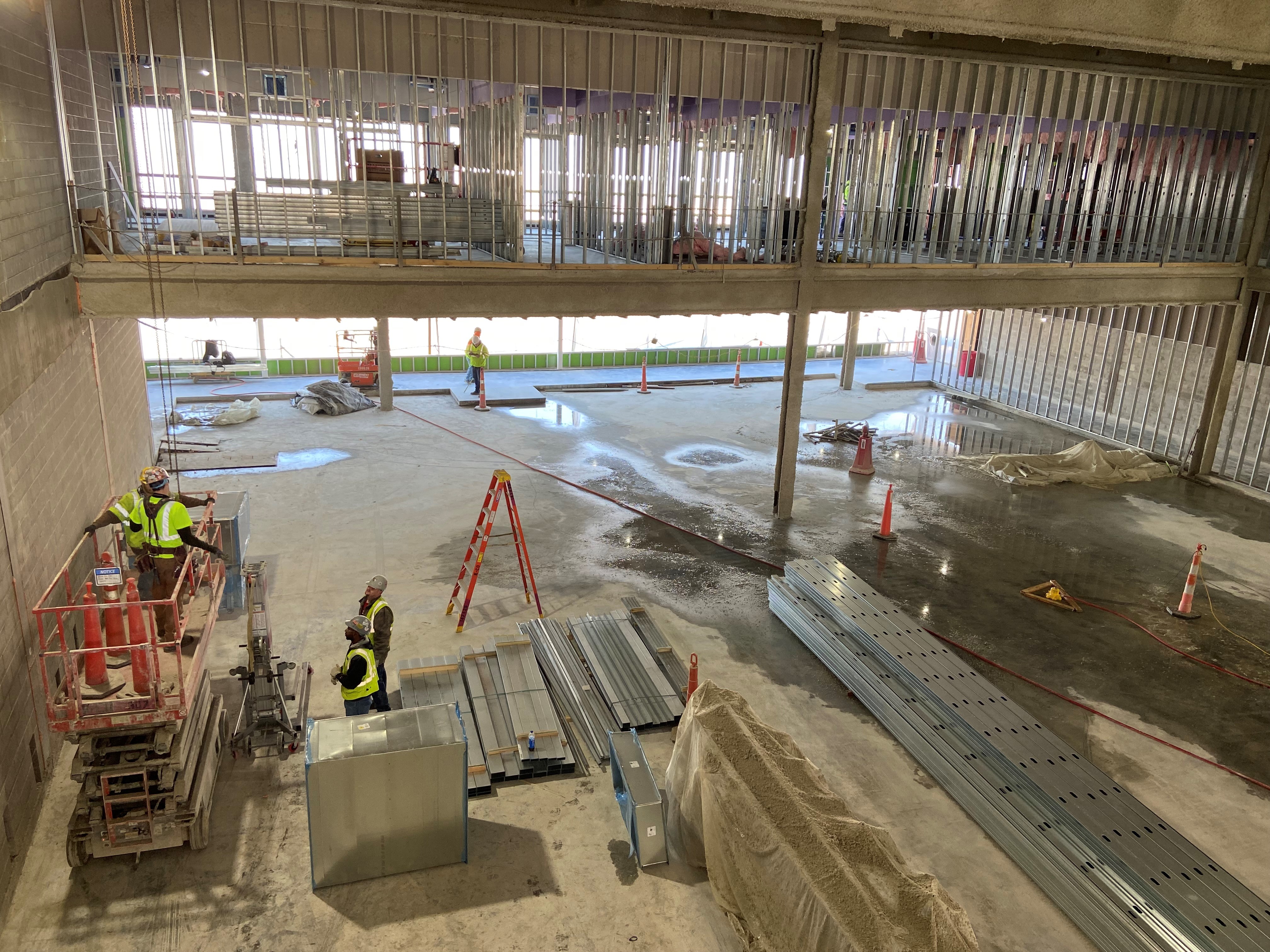 A photo of the sound stage construction.