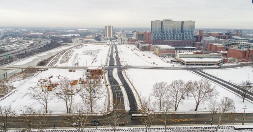 Aerial photo of Cannon Drive looking north