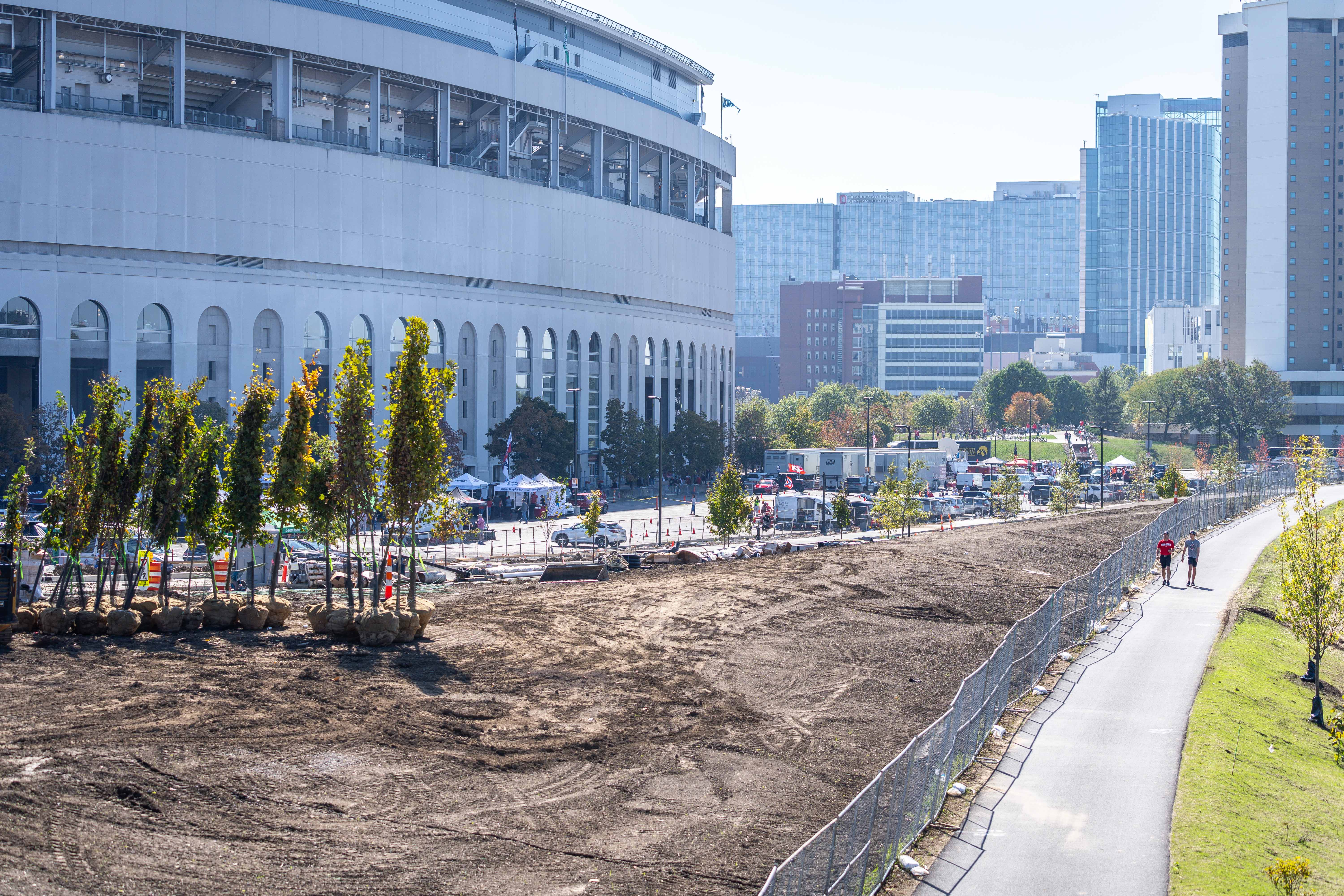 view of west side of Ohio Stadium and Olentangy Trail