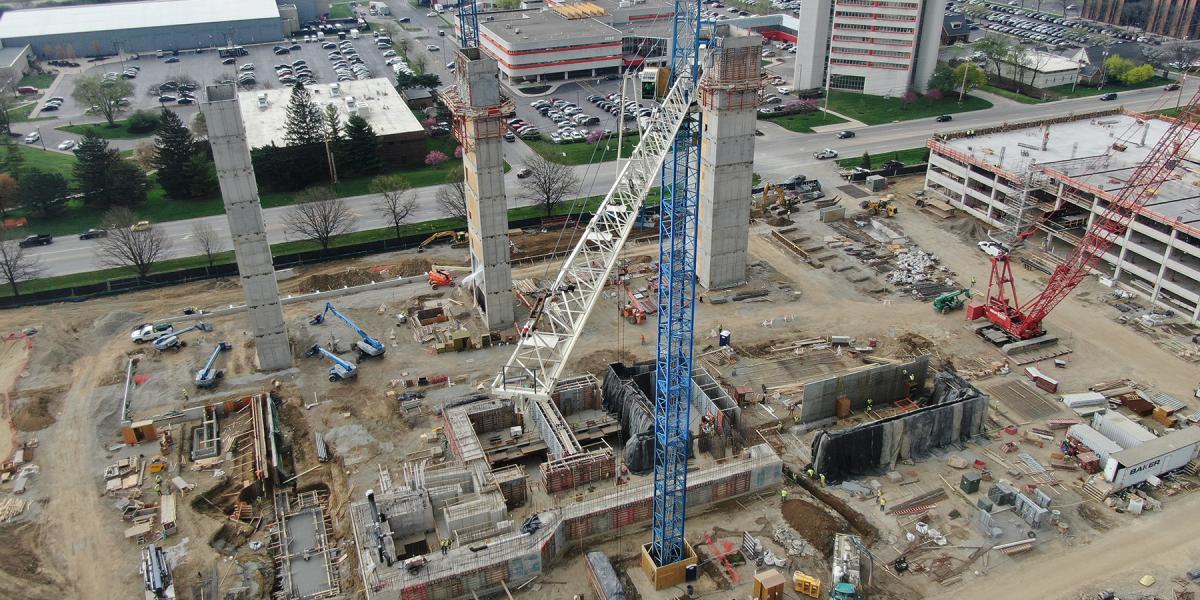 Outpatient Care West Campus aerial looking east
