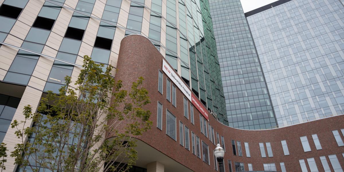 An exterior view of the hospital.