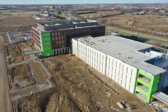 aerial photo of Outpatient Care Dublin facing northwest in January