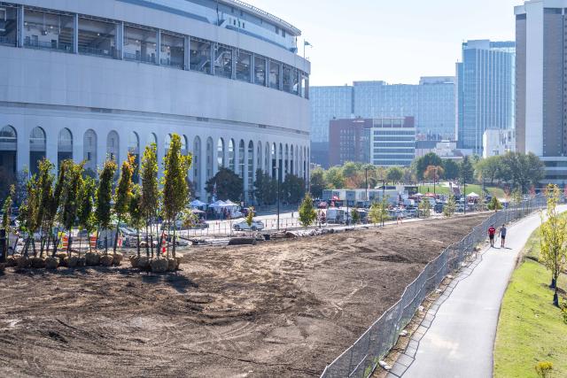 view of west side of Ohio Stadium and Olentangy Trail