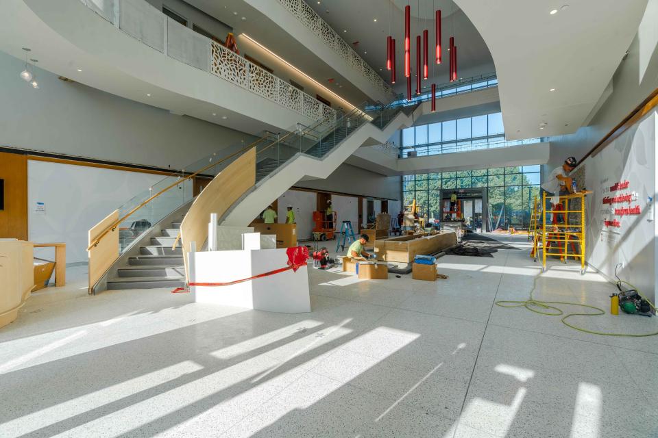 a view of the heminger hall lobby space