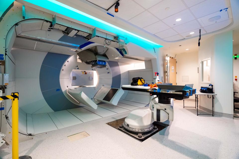 A view of the Proton Gantry which will be used for patient treatment.