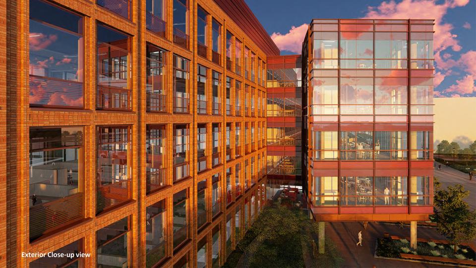 Exterior close-up view of the Interdisciplinary Research Facility