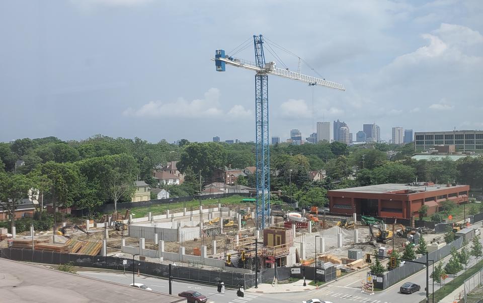 Aerial view of Dodd Garage site