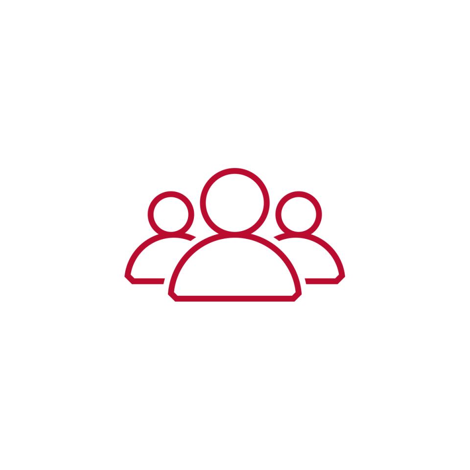 Trio of user icons
