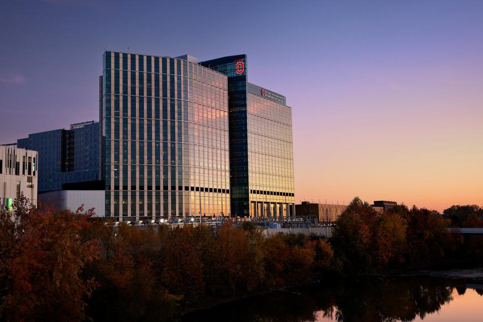 University Hospital at sunset