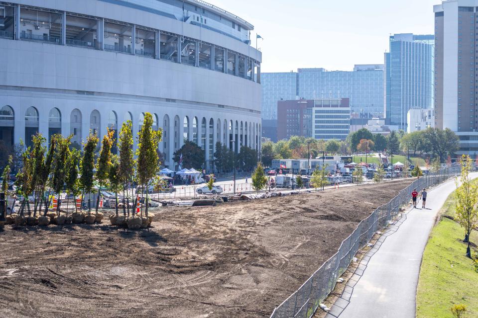 view of west side of Ohio Stadium and Olentangy Trail