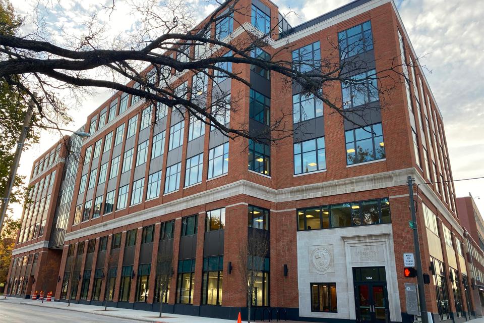 Exterior view of Optometry Clinic and Health Science Faculty Office Building.