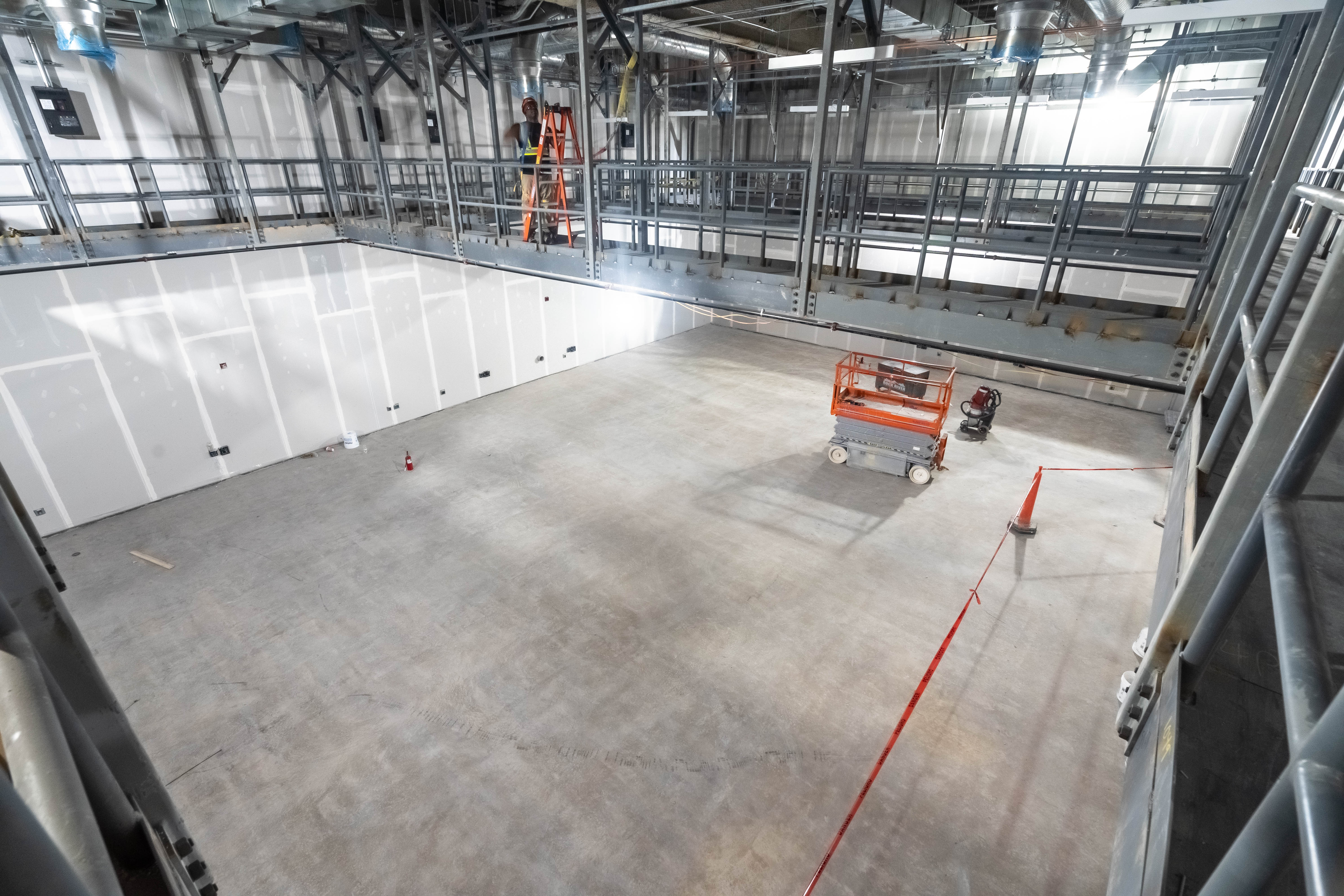 A view of the sound stage construction